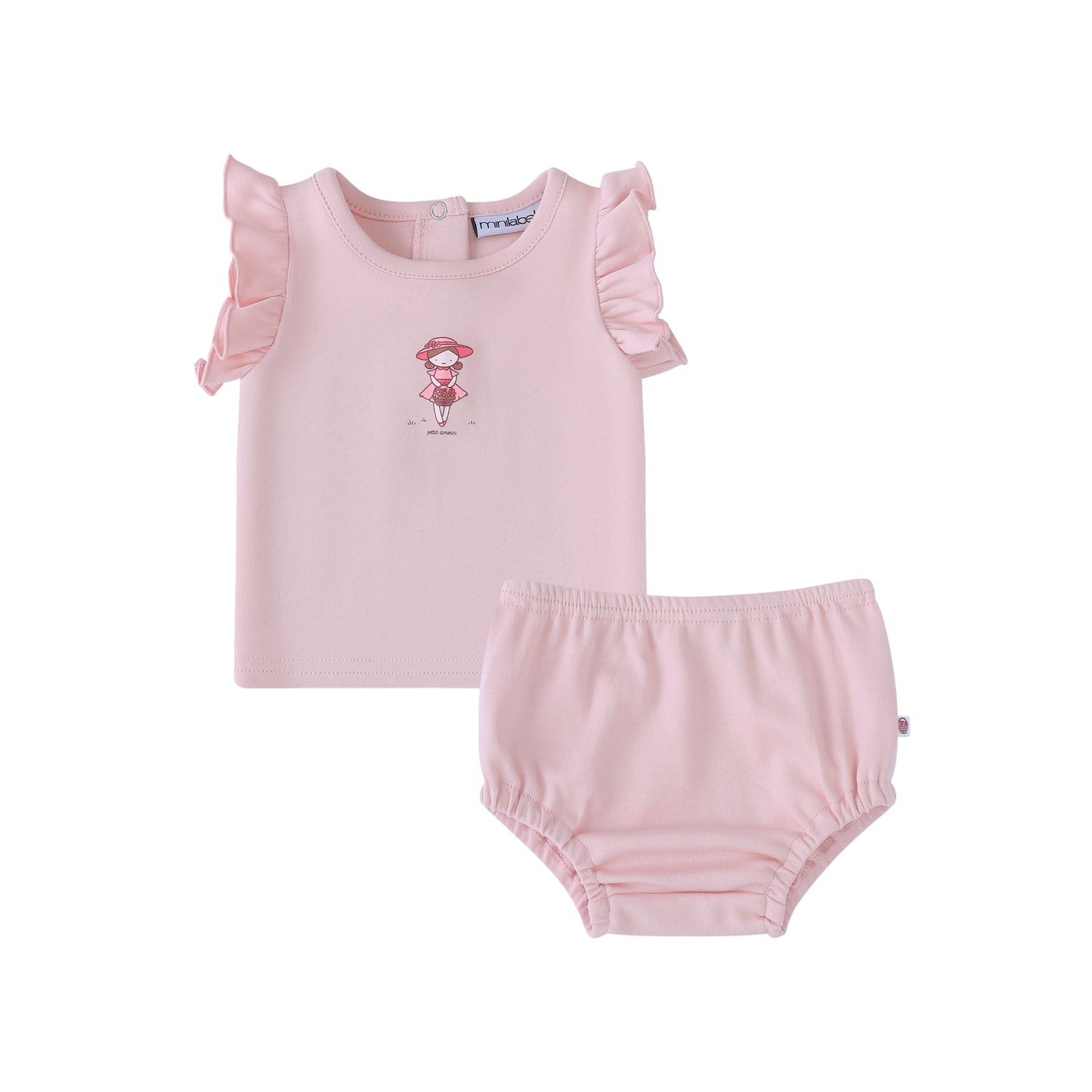 Mini Label Pink Doll Two Piece Set- Girls