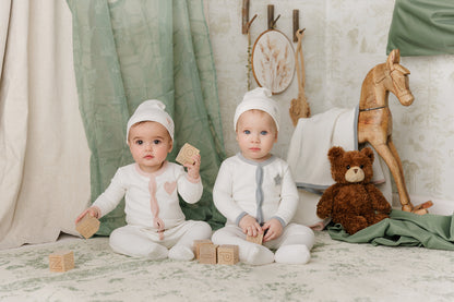 Mon Tresor Heart-Patch  Footie & Hat Set