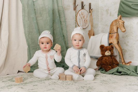 Mon Tresor Heart-Patch  Footie & Hat Set