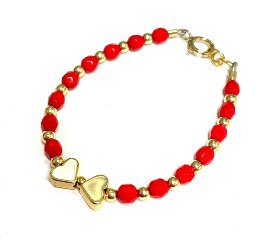 My Little Jewel Red and Gold Heart Bracelet