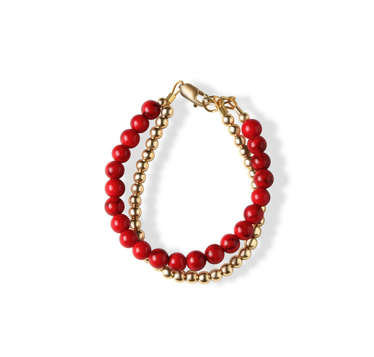 Circlets Red and Gold Double Bracelet