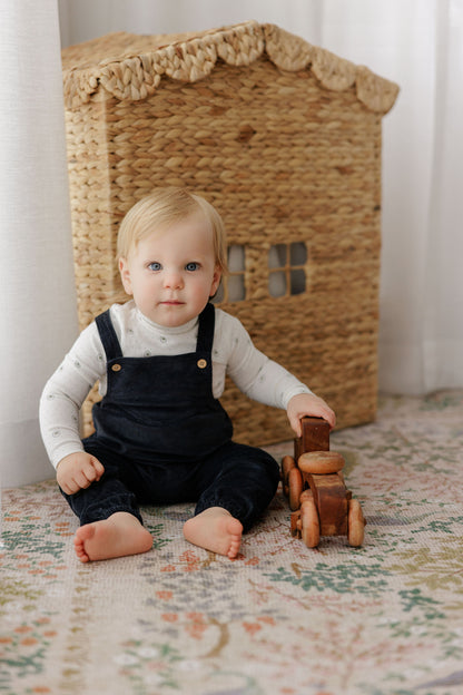 Ely's and Co Floral Dot overall with Mockneck - Blue