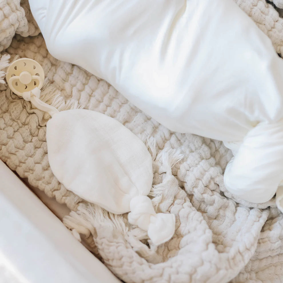 Ely's and Co Ivory  Muslin Paci Lovey