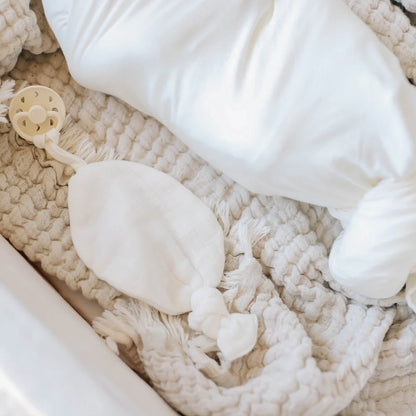 Ely's and Co Ivory  Muslin Paci Lovey