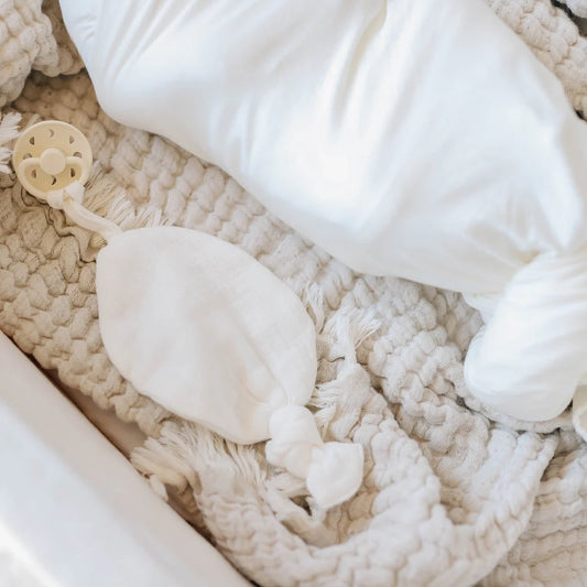 Ely's and Co Ivory  Muslin Paci Lovey