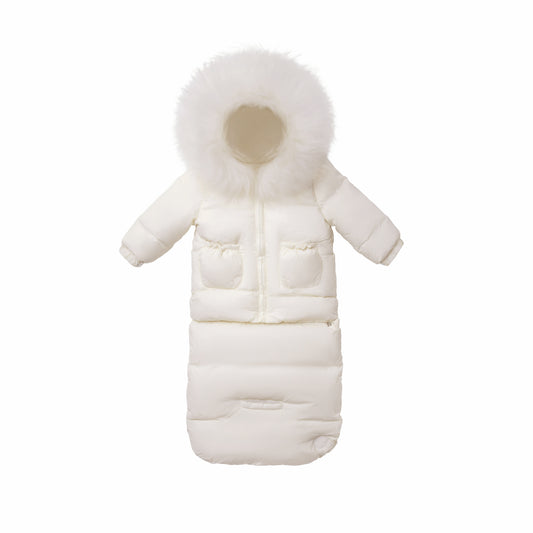 Denali Infant Coat with Snap-on Footmuff - Cream