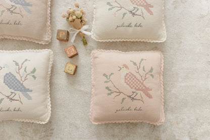 Peluche Cross Stitch Knit Pillow -Rose