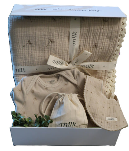 Milk Denmark Muslin Bib - Wildflower Taupe