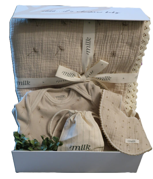 Milk Denmark Muslin Bib - Wildflower Taupe