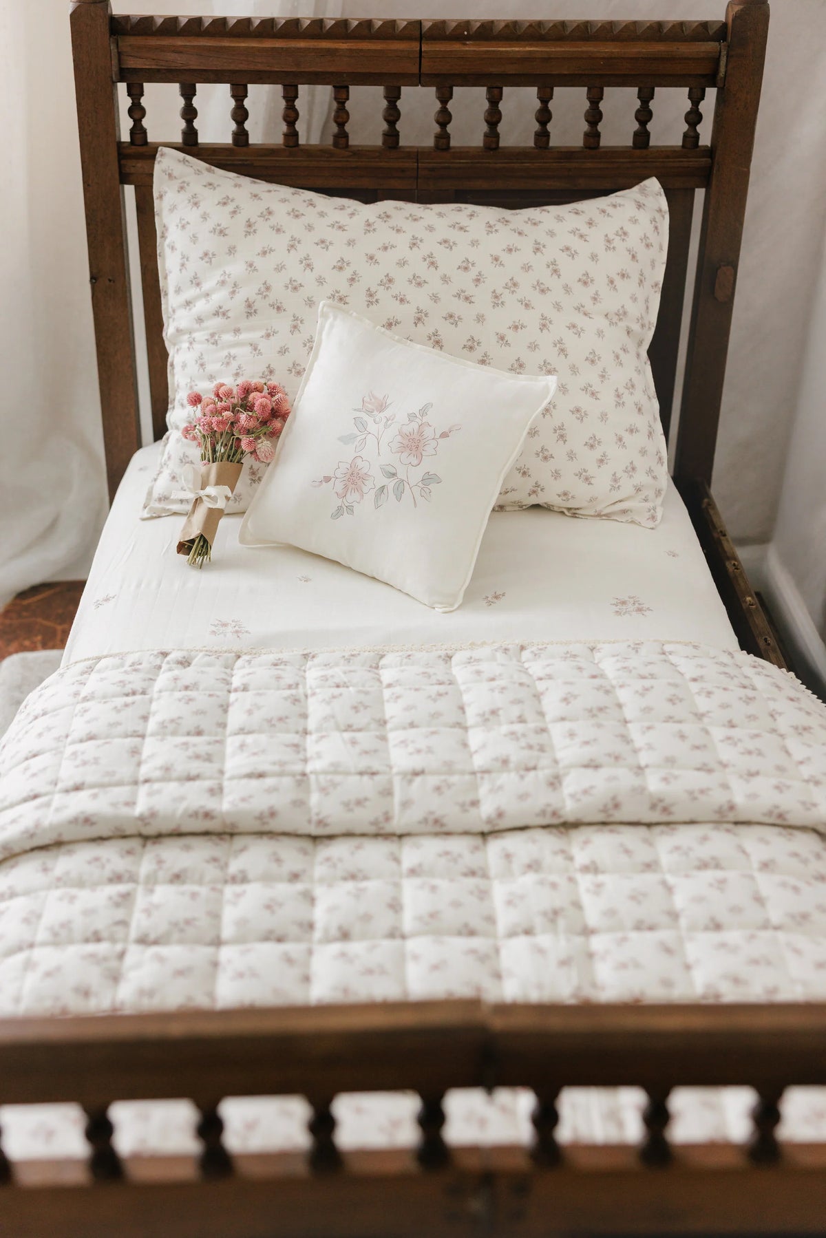 Peluche Blossom Standard Size Pillow Case - Rose