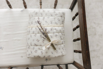 Peluche Blossom Quilted Blanket / Crochet Trim + Square Pillow - Powder - Powder