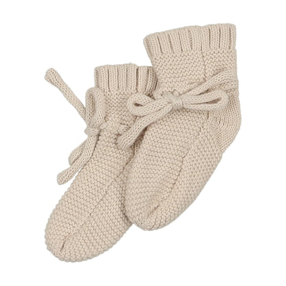 Peluche Knit Booties- Stone