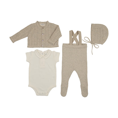 Bee & Dee Knit Ensemble Footie Set- Oat