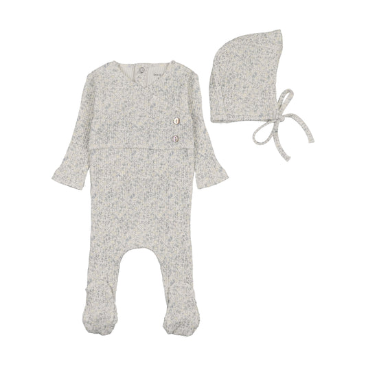Bee & Dee Lemon Print Wrap Footie Set- Boys