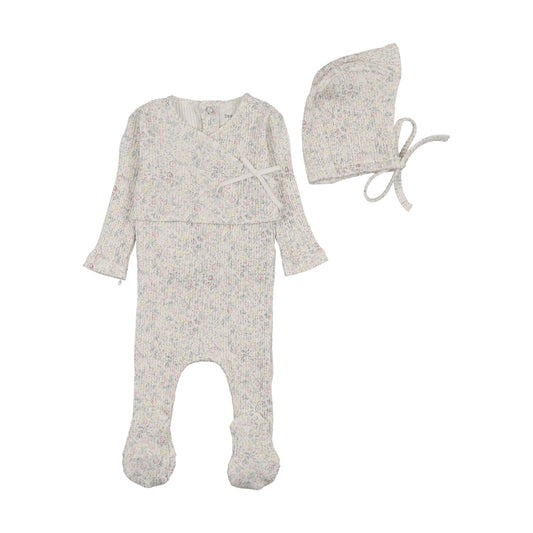 Bee & Dee Lemon Print Wrap Footie Set- Girls