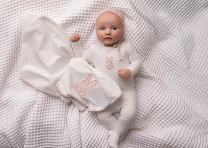 Mini Label White Liberty Bunny Layette  Set-Girls