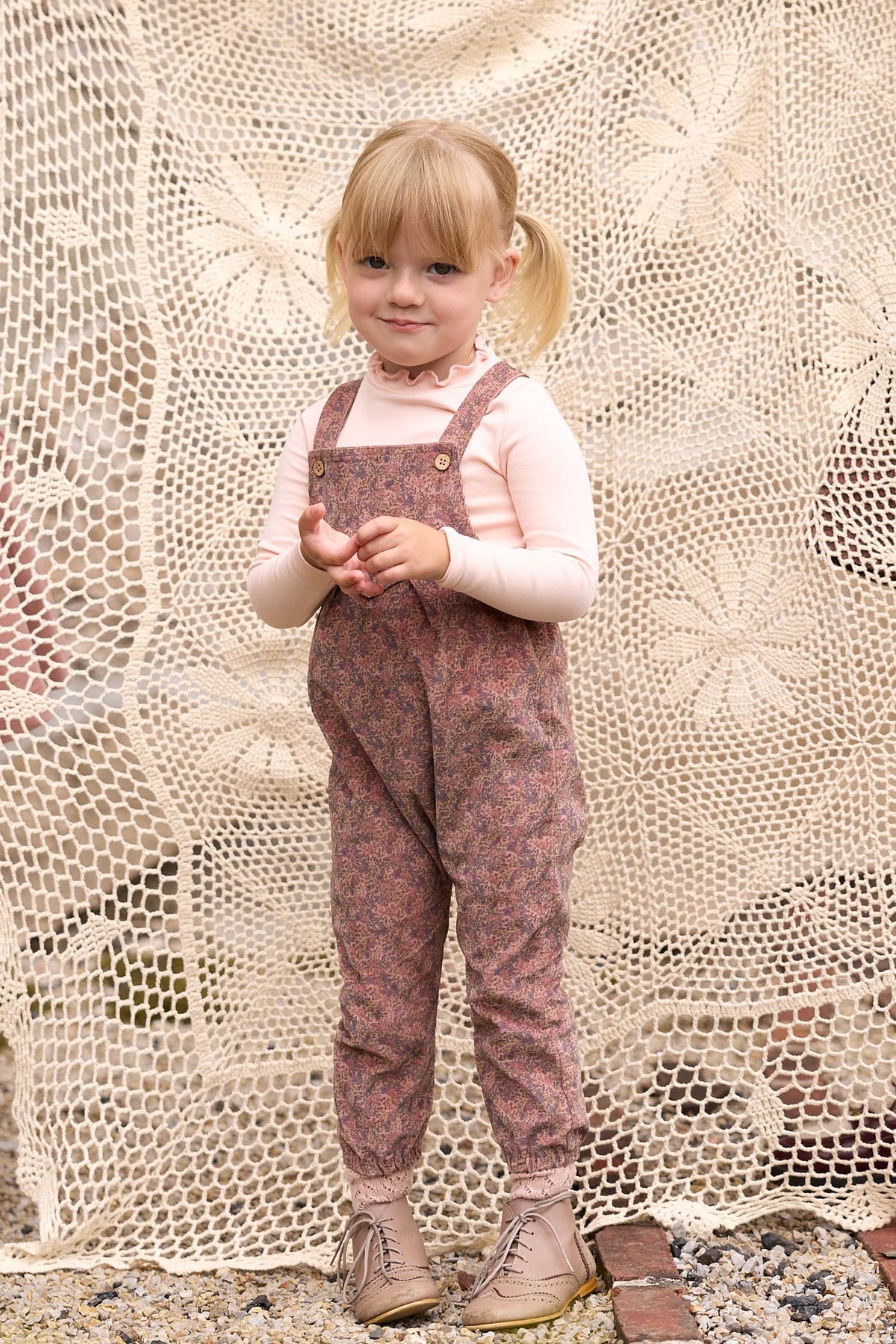 Ely's and Co Liberty / Berry Overall with Mockneck-Pink