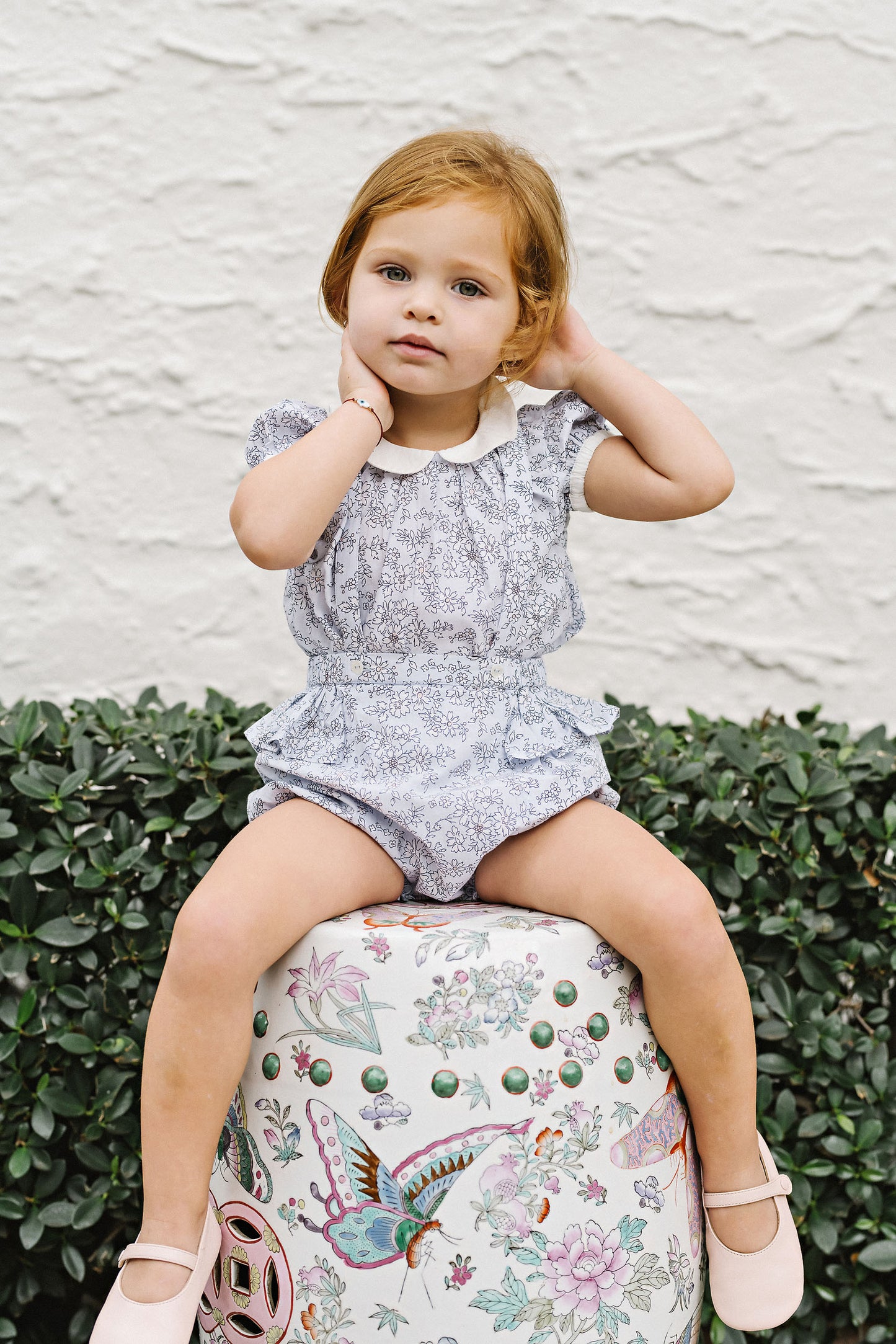 Lil Legs Mountain Meadows Bloomer Set- Clear Blue