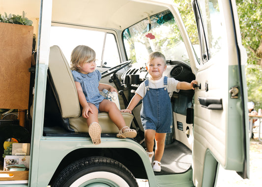 Lil Legs Denim City Boys Romper Mid Blue Wash