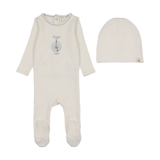Lilette Bicycle Footie Set - Cream
