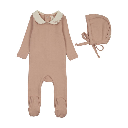 Lilette Le Bebe Pointelle Footie Set - Dusty Pink