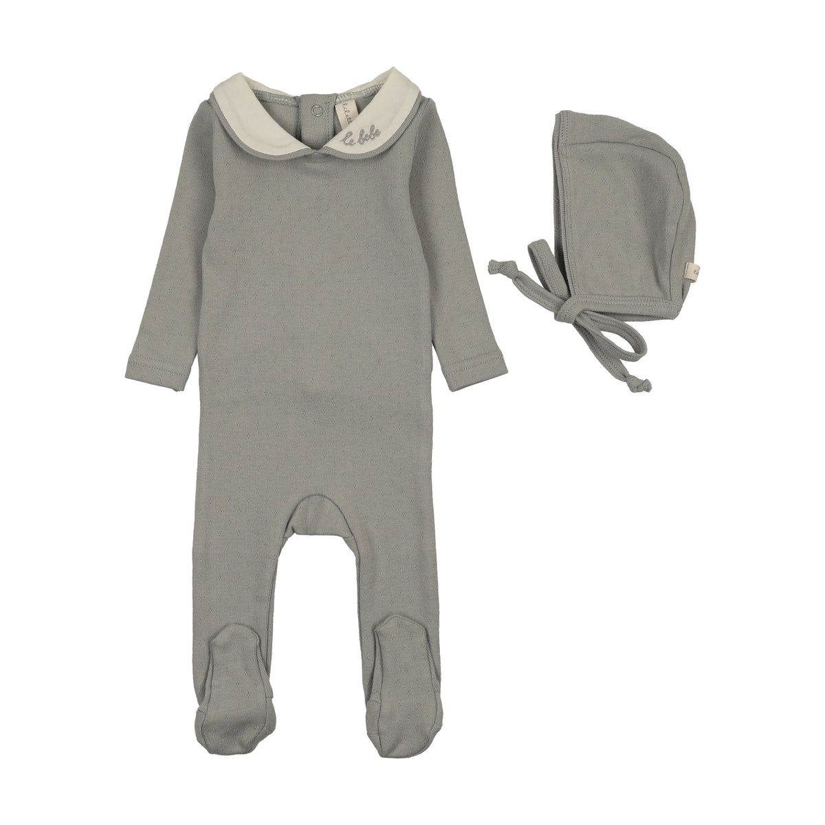 Lilette Le Bebe Pointelle Footie Set - Light Blue