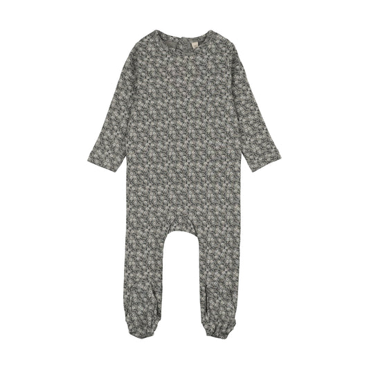 Lilette Dahlia Vines Print Footie - Light Blue
