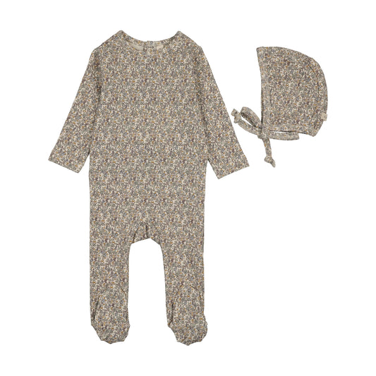 Lilette Sweet Liberty Print Footie Set - Blue