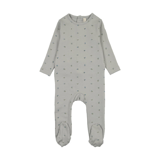 Lilette Bitsy Floral Footie - Pale Blue