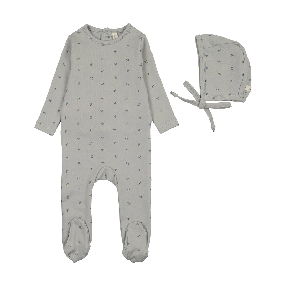 Lilette Bitsy Floral Footie Set - Pale Blue