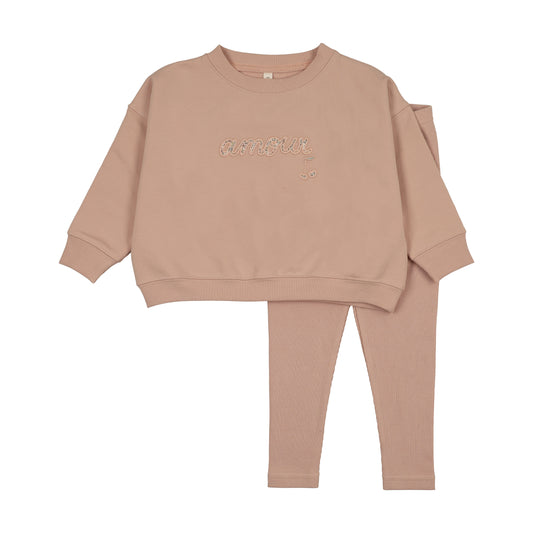 Lilette Sweatshirt Set - Dusty Pink