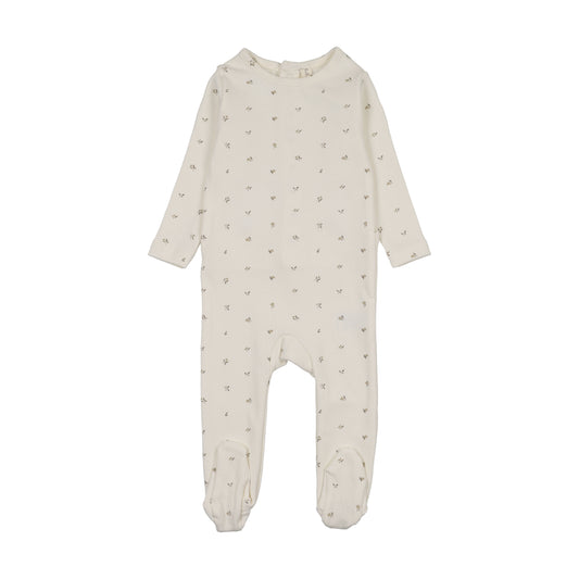 Lilette Bitsy Floral Footie - Cream/Oat