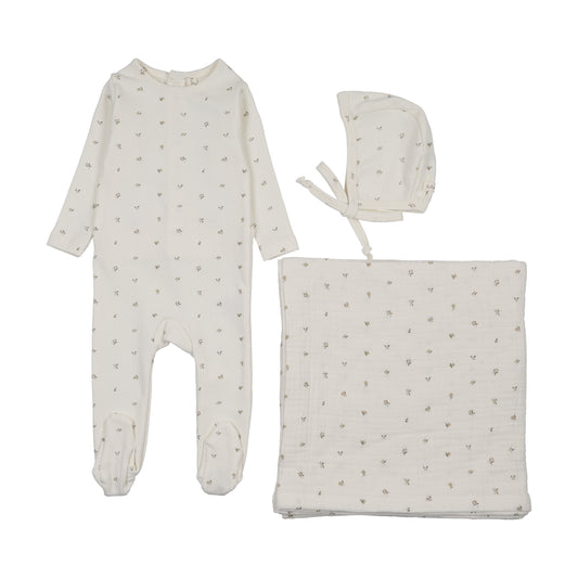 Lilette Bitsy Floral Layette Set - Cream/Pink
