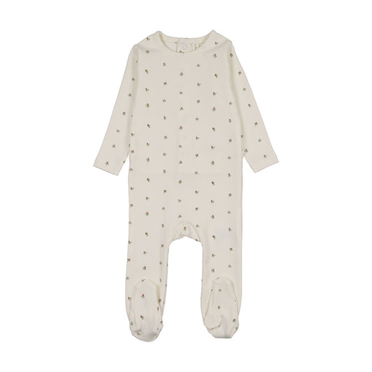 Lilette Bitsy Floral Footie - Cream/Pink