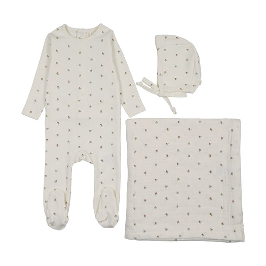 Lilette Bitsy Floral Layette Set - Cream/Pink