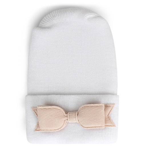 Adora Hospital Hat - Linen Petal Bow