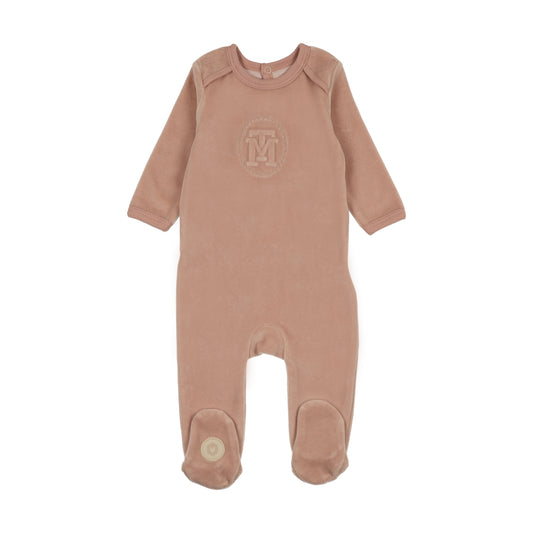 Mon Tresor MT Embossed Footie-Blush