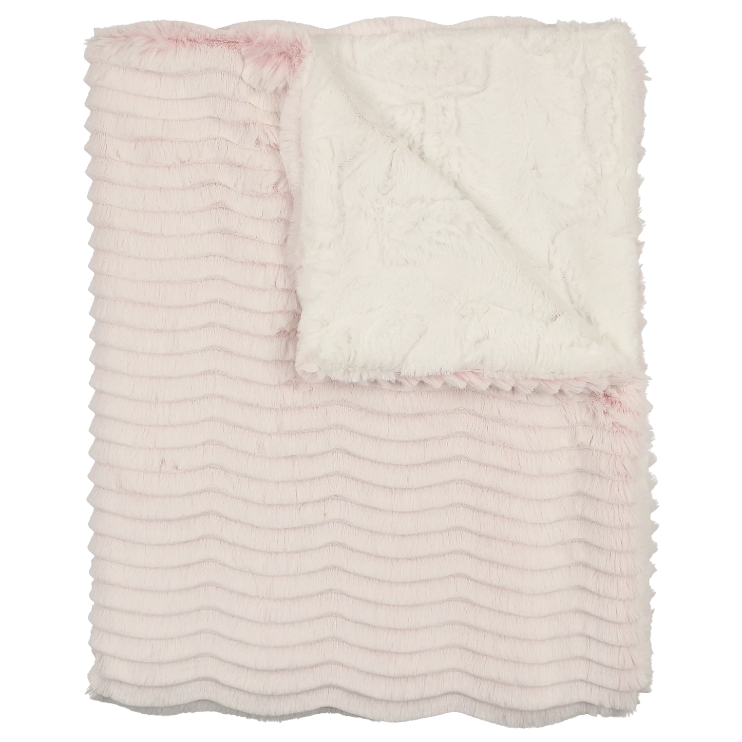 Peluche Lux Fur Blankets - Mauve Wave and Natural