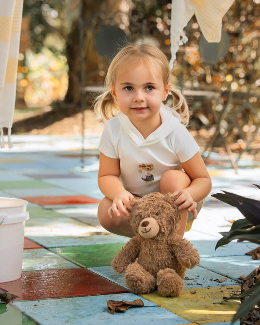Bondoux Pastel Yellow Girls Short Hoodie Set