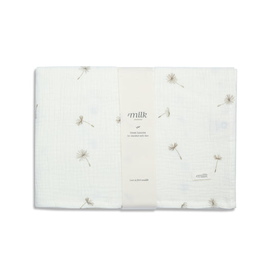Milk Denmark Muslin Swaddle - Wildflower Ivory