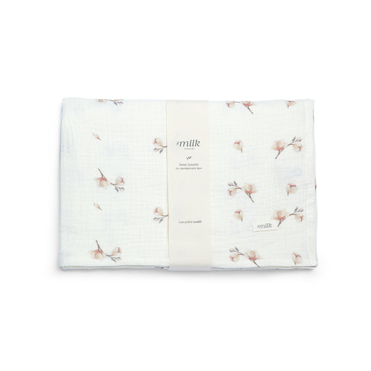 Milk Denmark Muslin Swaddle - Blossom Ivory