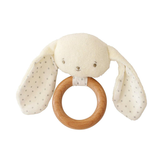 Alimrose Bunny Teether Ring Rattle Ivory