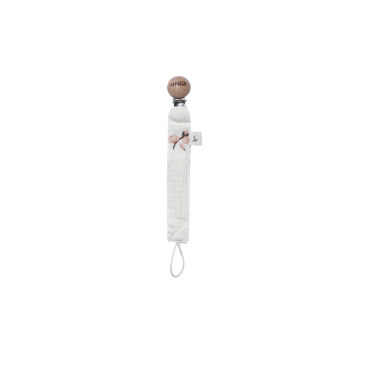 Milk Denmark Muslin Paci Clip - Blossom Ivory