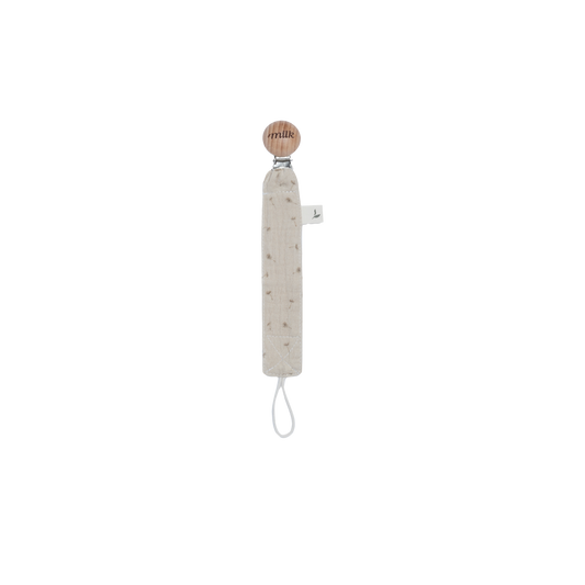 Milk Denmark Muslin Paci Clip - Wildflower Taupe
