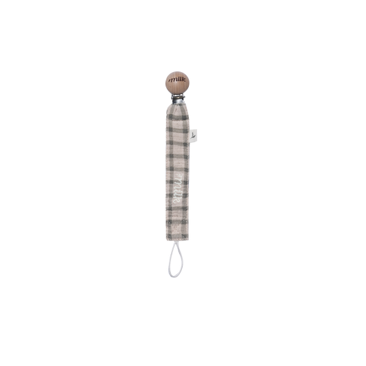 Milk Denmark Muslin Paci Clip - Grid