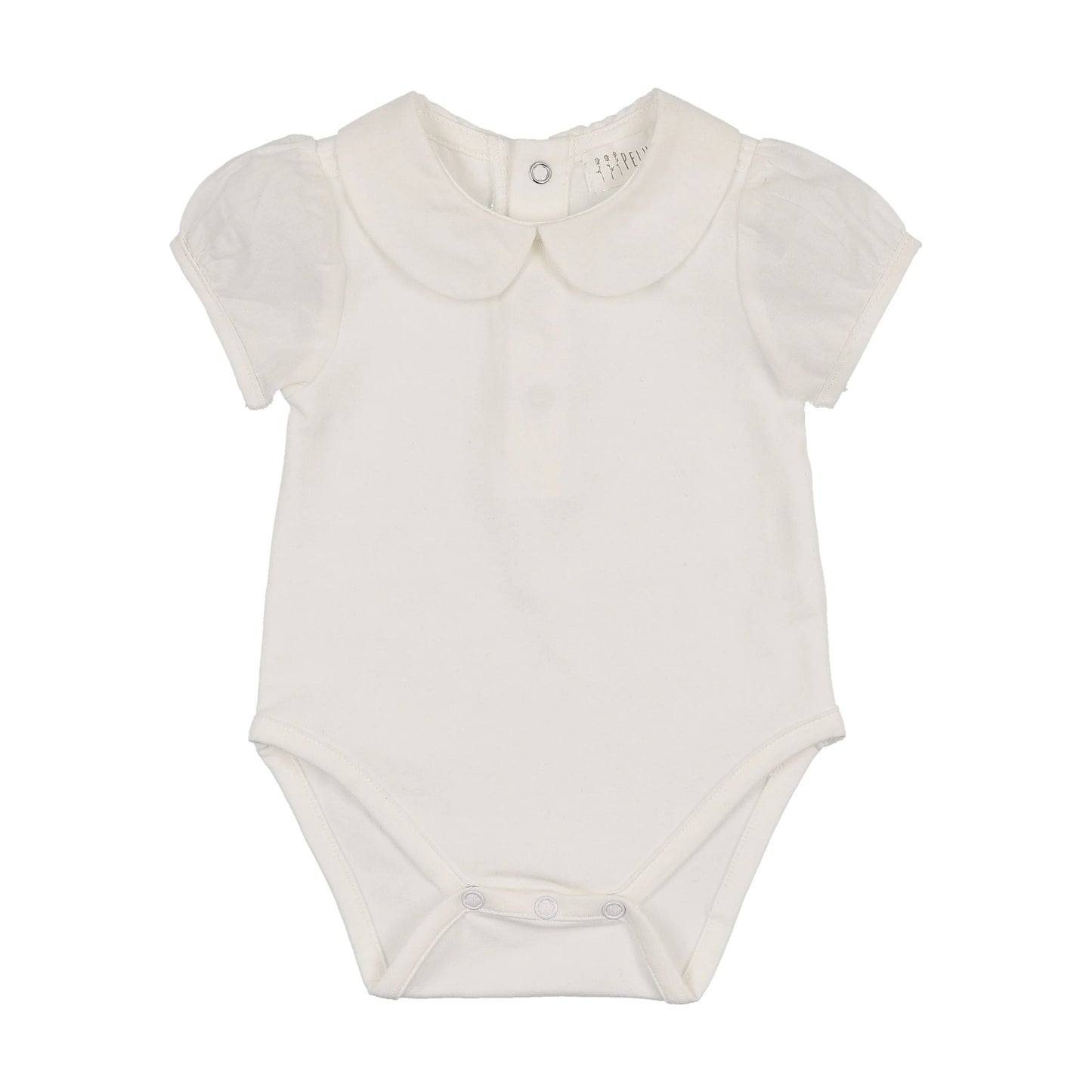 Peluche Onesie with Cotton Puff Sleeve - Cream