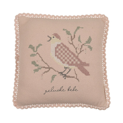 Peluche Cross Stitch Knit Pillow -Rose