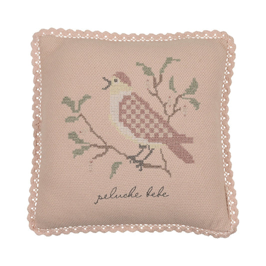 Peluche Cross Stitch Knit Pillow -Rose
