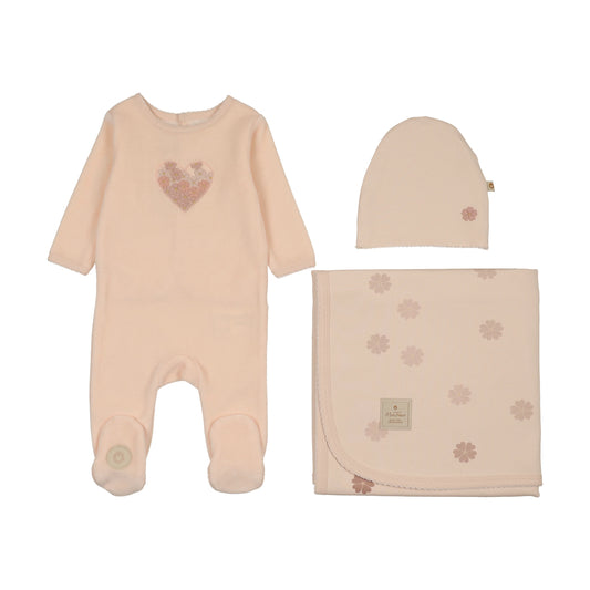 Mon Tresor Petal Heart Layette Set- Barely Pink