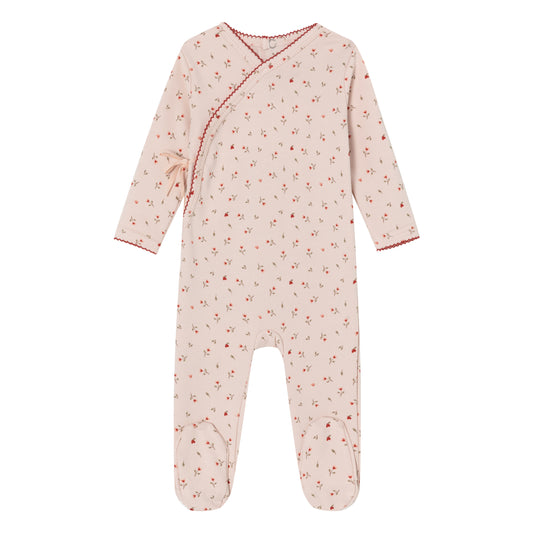 Mini Label Pink Heart Printed Kimono Footie